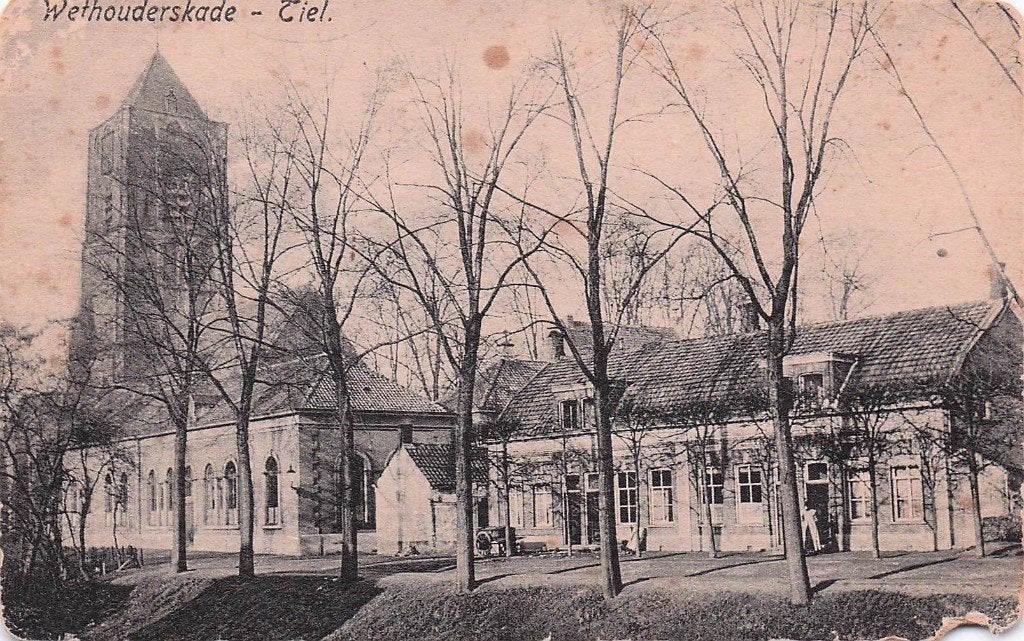Tiel - Wethouderskade (B-keus) oude kaart, Ophalen of Verzenden, 1920 tot 1940, Gelopen, Gelderland
