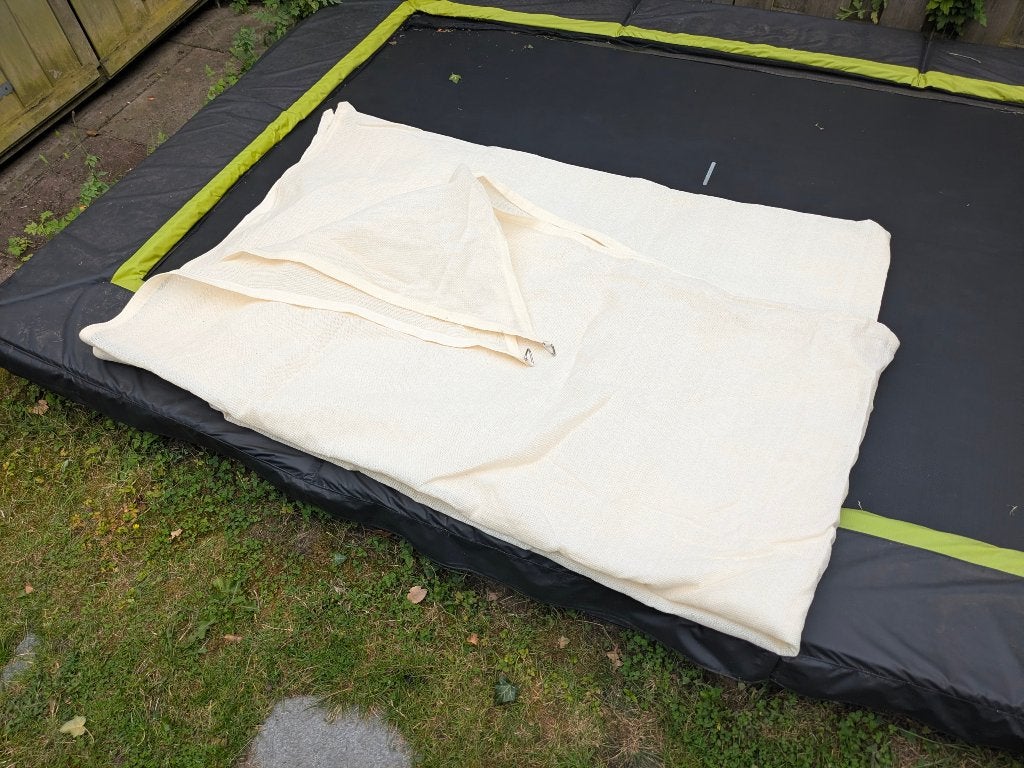 2 schaduwdoeken 350x350 en 3.5 x 4.5, Tuin en Terras, Schaduwdoeken, Ophalen, Gebruikt