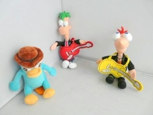 Phineas en Ferb 3 x (17 - 21 - 23 cm), Ophalen of Verzenden, Zo goed als nieuw, Overige typen