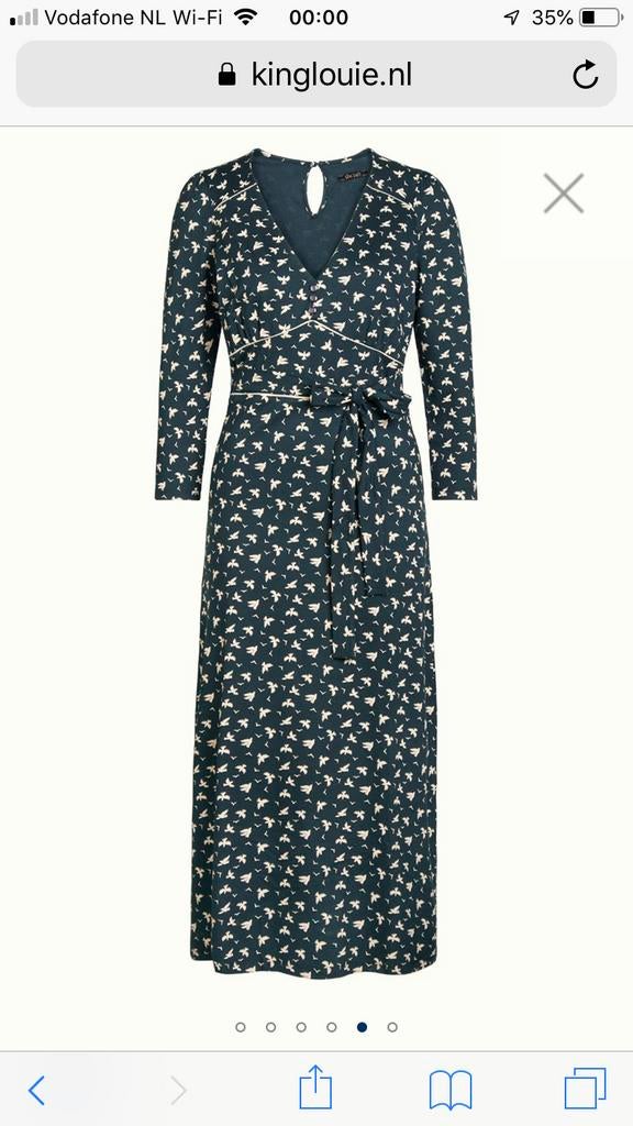 King Louie Lynn Birdie jurk maat XL zgan, Kleding | Dames, Jurken, Maat 46/48 (XL) of groter, Ophalen of Verzenden, Zo goed als nieuw