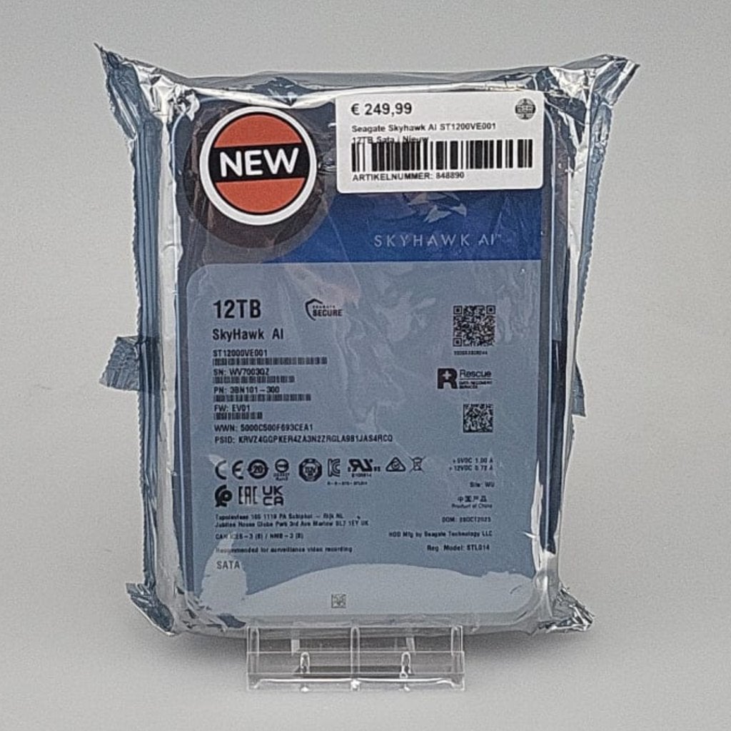 Seagate Skyhawk AI ST1200VE001 12TB Sata | Nieuw, Seagate, Nieuw, Support@seagate.com, 47488 Kato Road
Fremont, CA 94538
United States