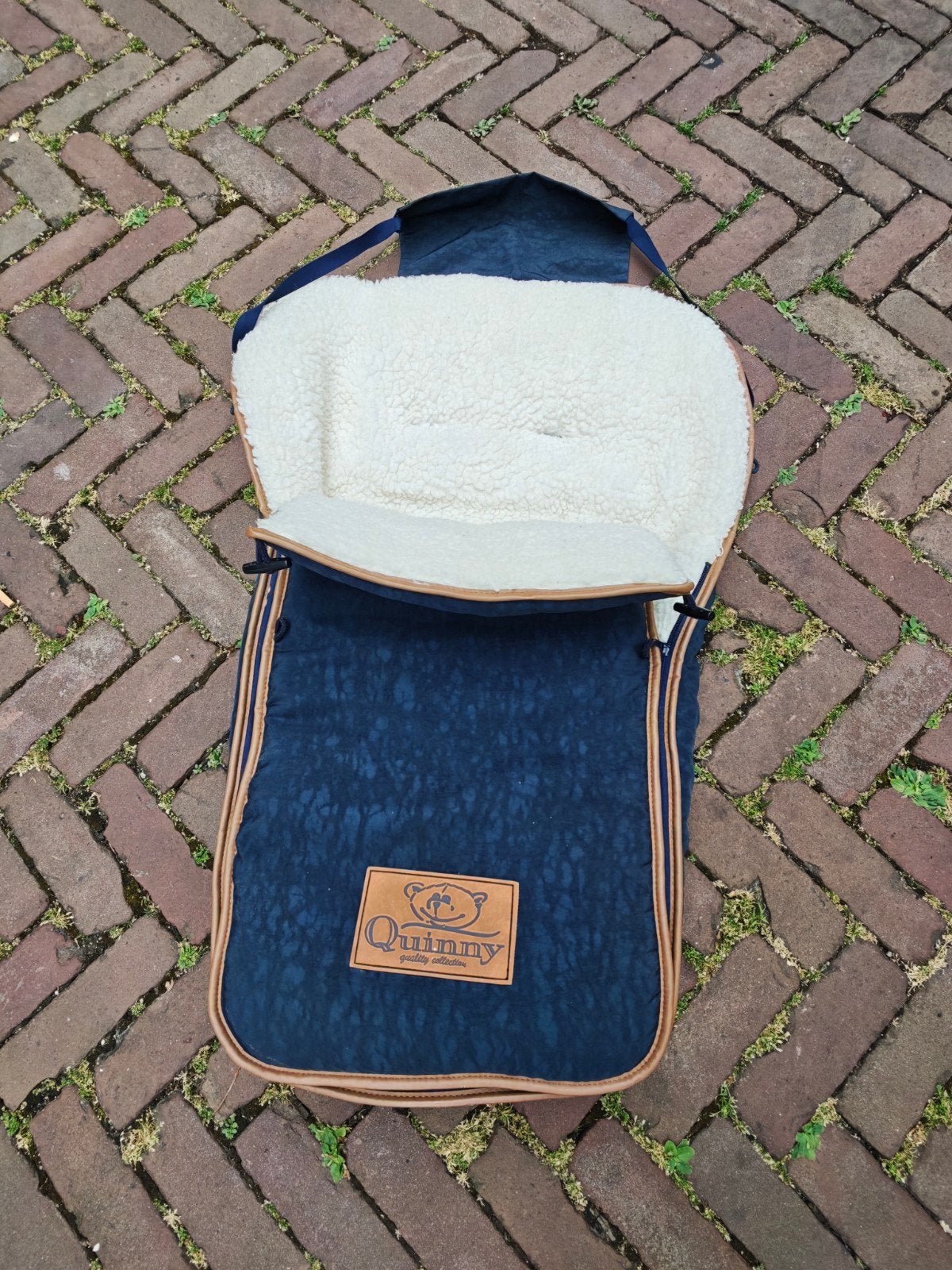 Quinny voetenzak - Blauw met teddy voering, Ophalen, Gebruikt, Quinny