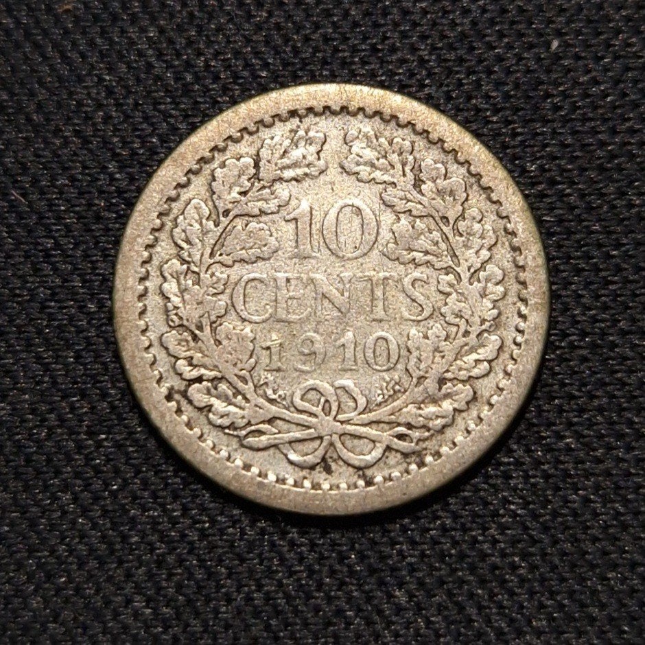 10 cent 1910, Verzenden, Zilver, 10 cent, Koningin Wilhelmina
