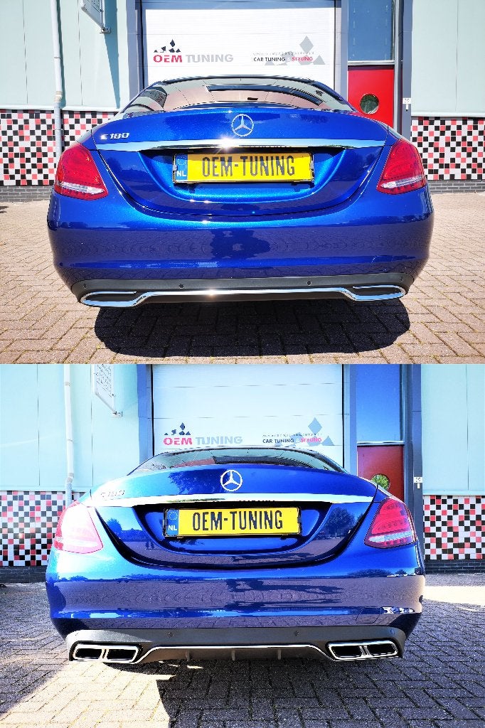 Diffuser W205 S205 C63 Style 14‑18 Chrome Std Bumper, Ophalen of Verzenden