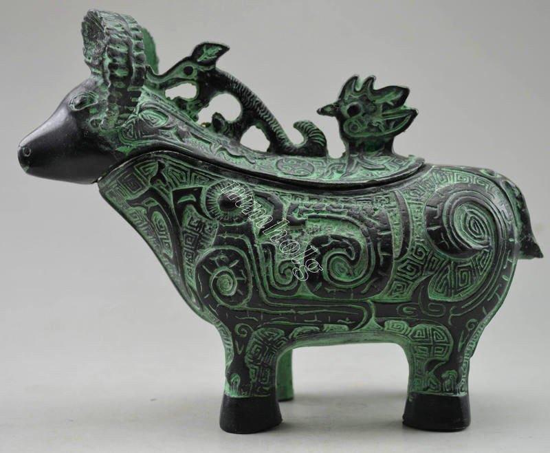 Bronzen Gesneden Schapen Box, Verzenden