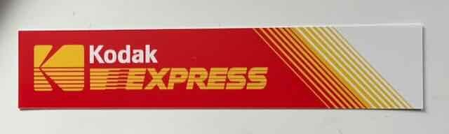 KODAK EXPRESS -   reclamebord   plastic  50x10cm, Ophalen of Verzenden, Zo goed als nieuw, Reclamebord
