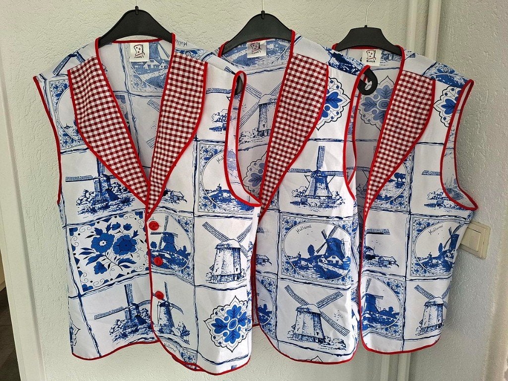 3x Hollands Vest / Hesje Delfs Blauw Man XL, Ophalen, Gedragen, Maat 46/48 (XL) of groter, Carnaval