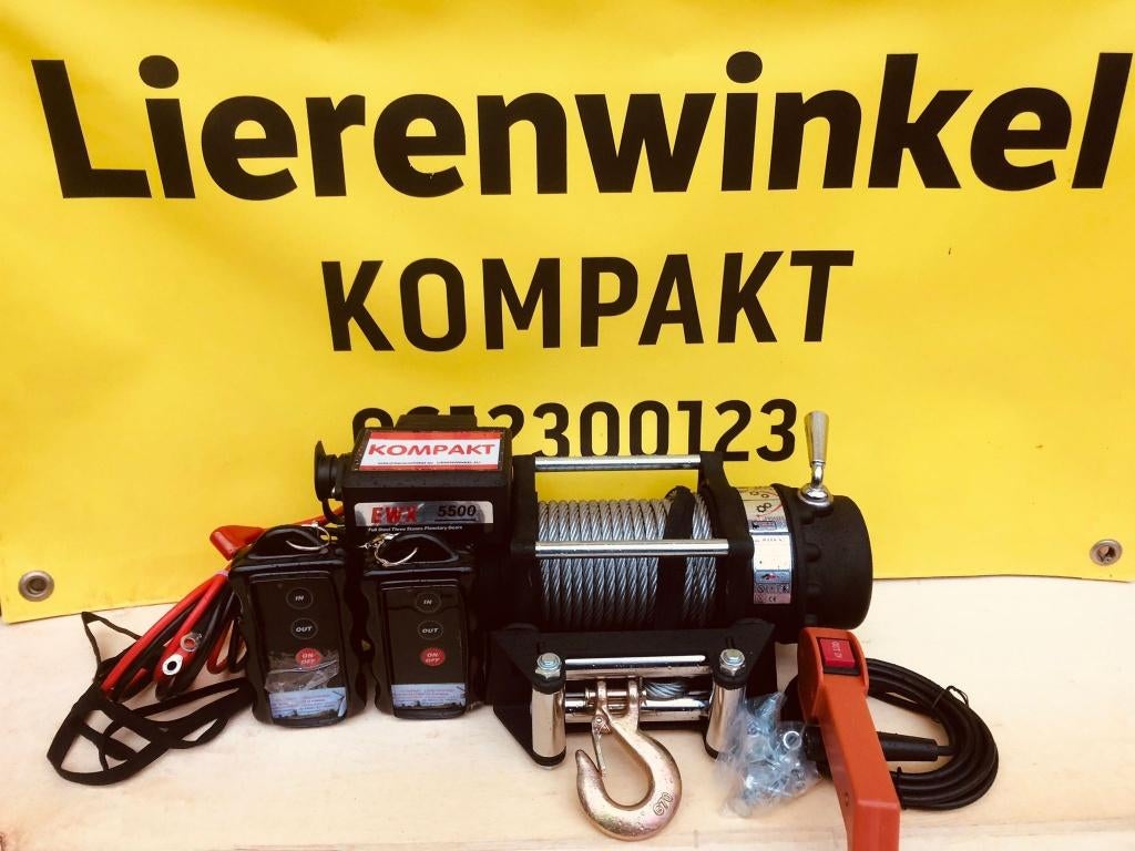 Elektrische lier 24 volt 2,5 ton kabel 14m 7,2 mm draadloos, Ophalen of Verzenden, Nieuw