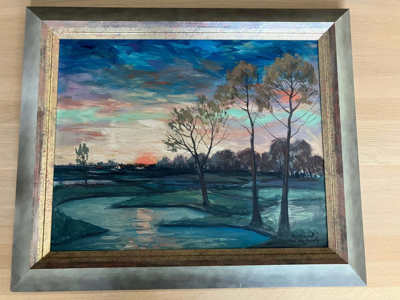 Schilderij Impressionistisch landschap Herman van der Avoort, Ophalen of Verzenden