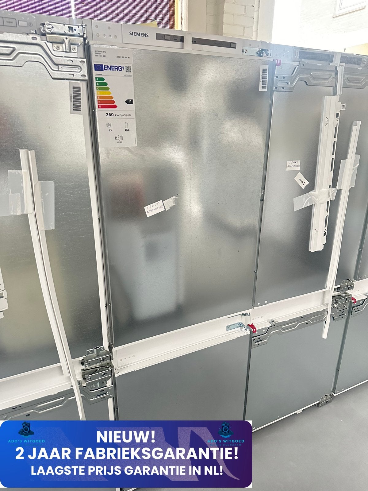 SIEMENS 158CM INBOUW KOELVRIESCOMBINATIE SLEEPDEUR, 200 liter of meer, SIEMENS, Info@adoswitgoed.nl, Met aparte vriezer
