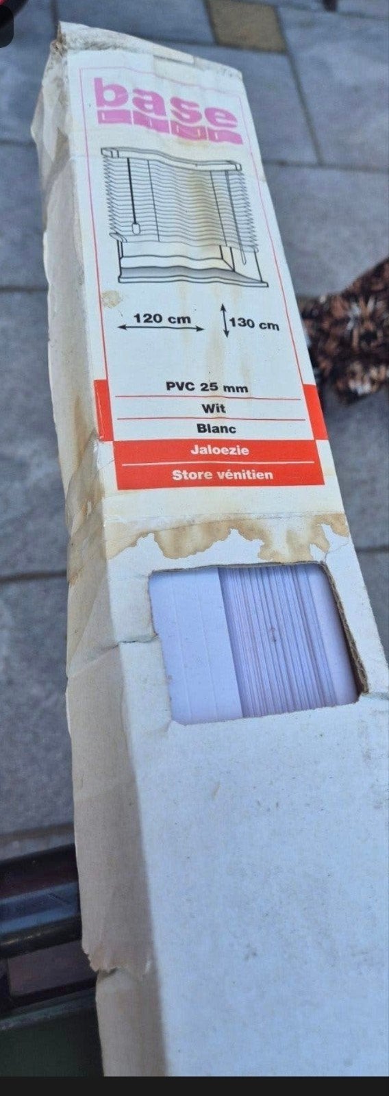 Witte jaloezieën 120x130 cm PVC 25 mm, Ophalen, Jaloezie, Wit, Nieuw