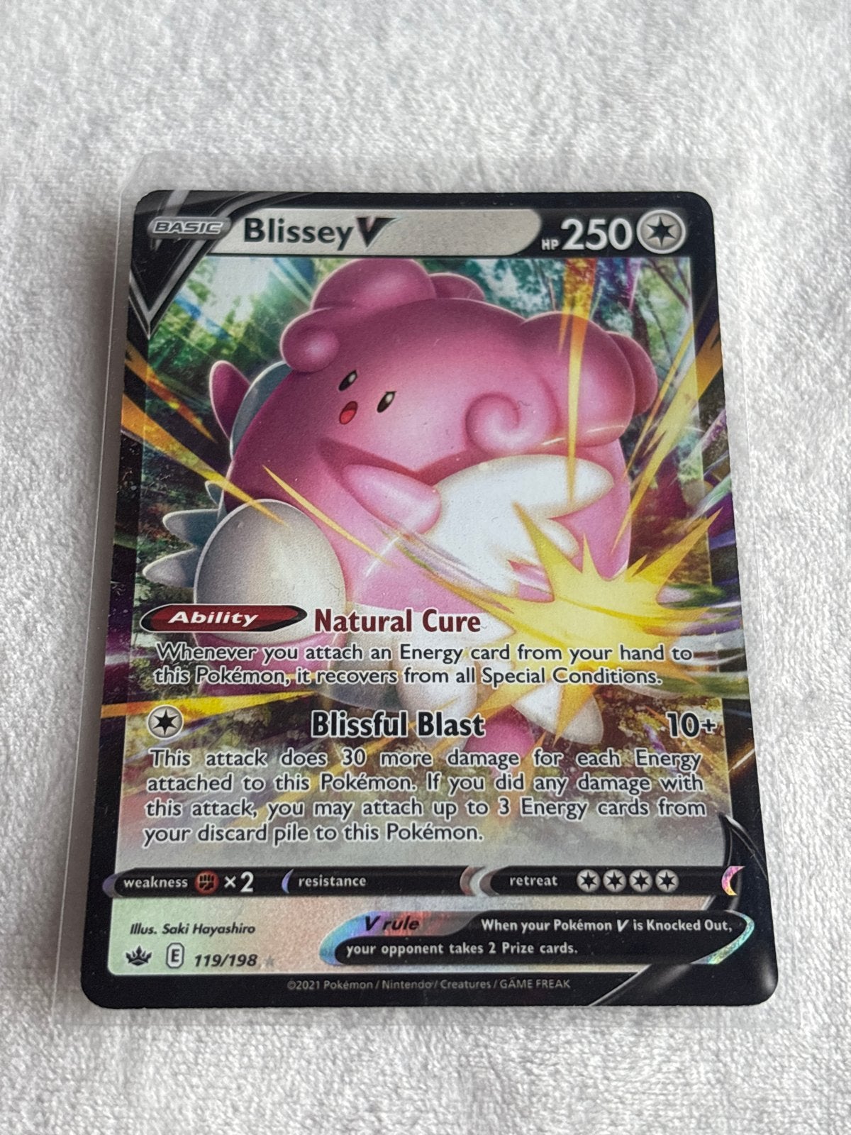 Blissey V Pokémon kaart (119/198) - Zo goed als nieuw, Hobby en Vrije tijd, Verzamelkaartspellen | Pokémon, Ophalen of Verzenden