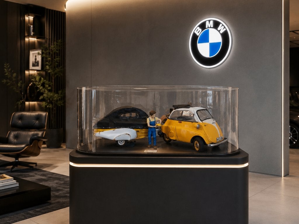 Unieke Bmw Isetta op schaal 1:8 - one off !!!!, Hobby en Vrije tijd, Modelauto's | 1:5 tot 1:12, Ophalen, Nieuw, 1:5 t/m 1:8, Auto
