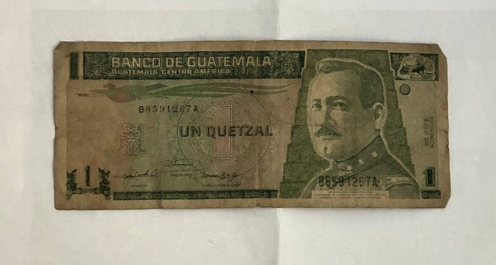 Oud geld 1 Quetzal - Guatemala, Ophalen, Midden-Amerika, Los biljet