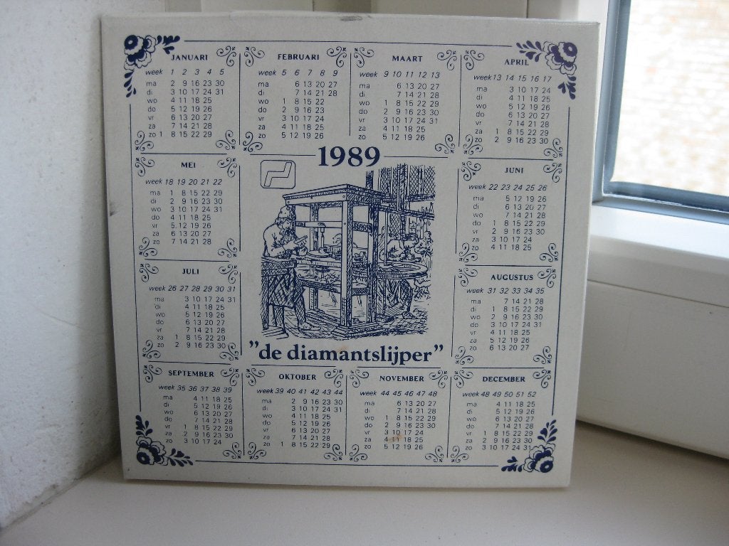 Rabobank tegelkalender van 1989 "de diamantslijper"nieuw., Verzenden, Nieuw
