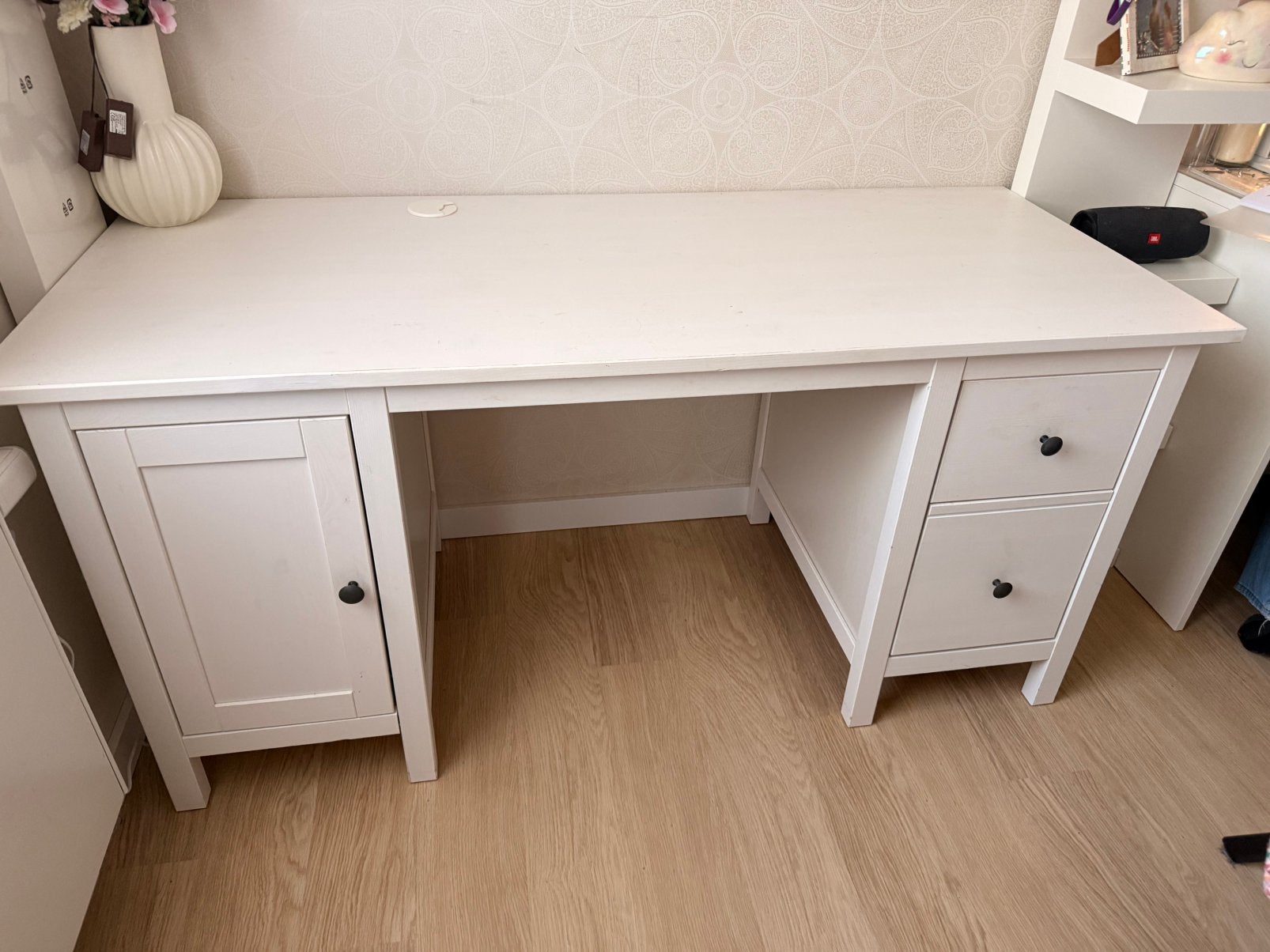 IKEA HEMNES bureau wit – groot model 155 cm, Huis en Inrichting, Ophalen of Verzenden, Zo goed als nieuw