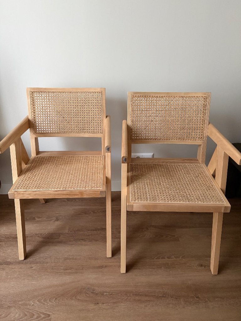 Houten eetkamerstoelen, Huis en Inrichting, Ophalen, Twee, Bruin, Hout