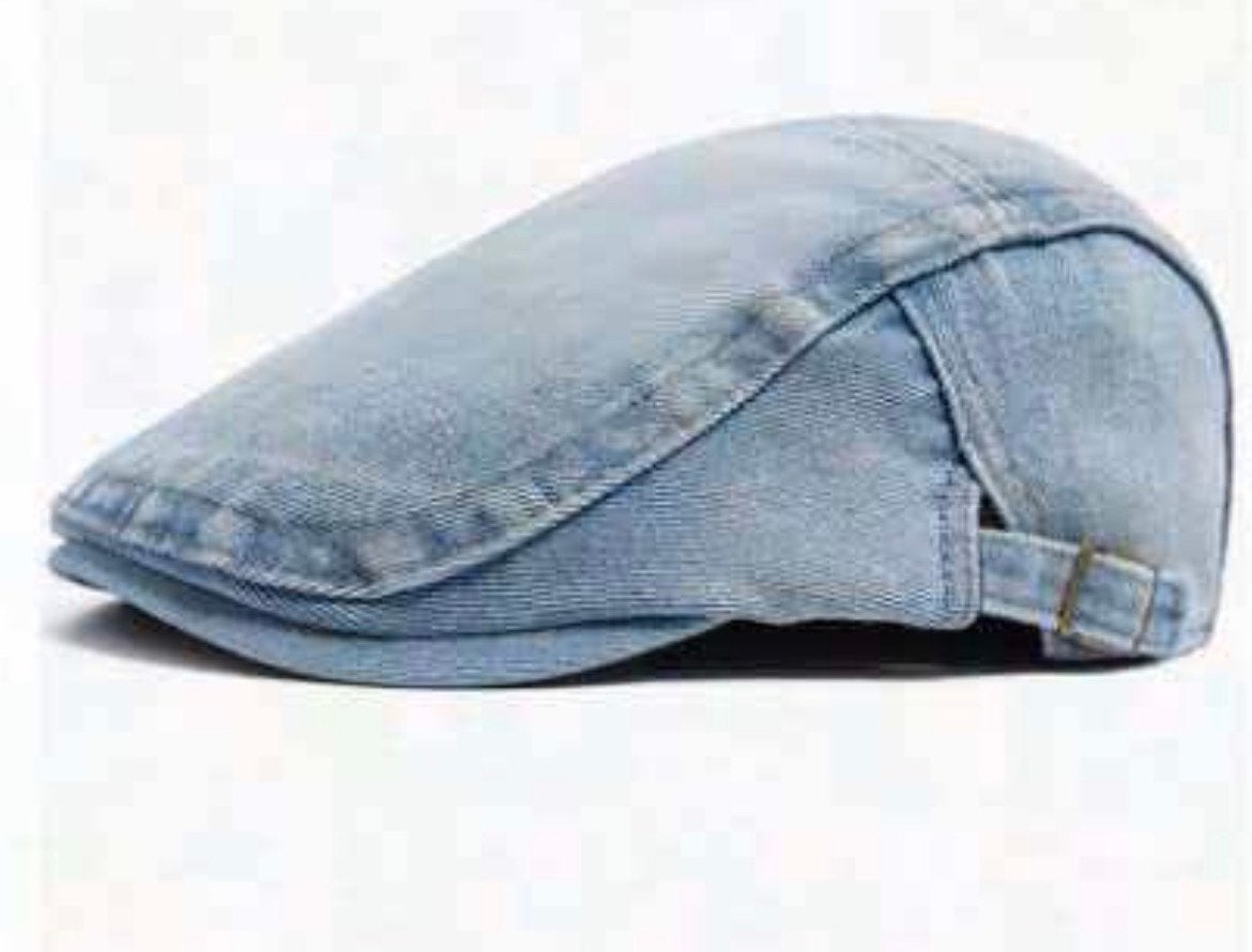 Lichtblauwe denim pet - Nieuwstaat, Ophalen of Verzenden, Zo goed als nieuw, One size fits all, Pet