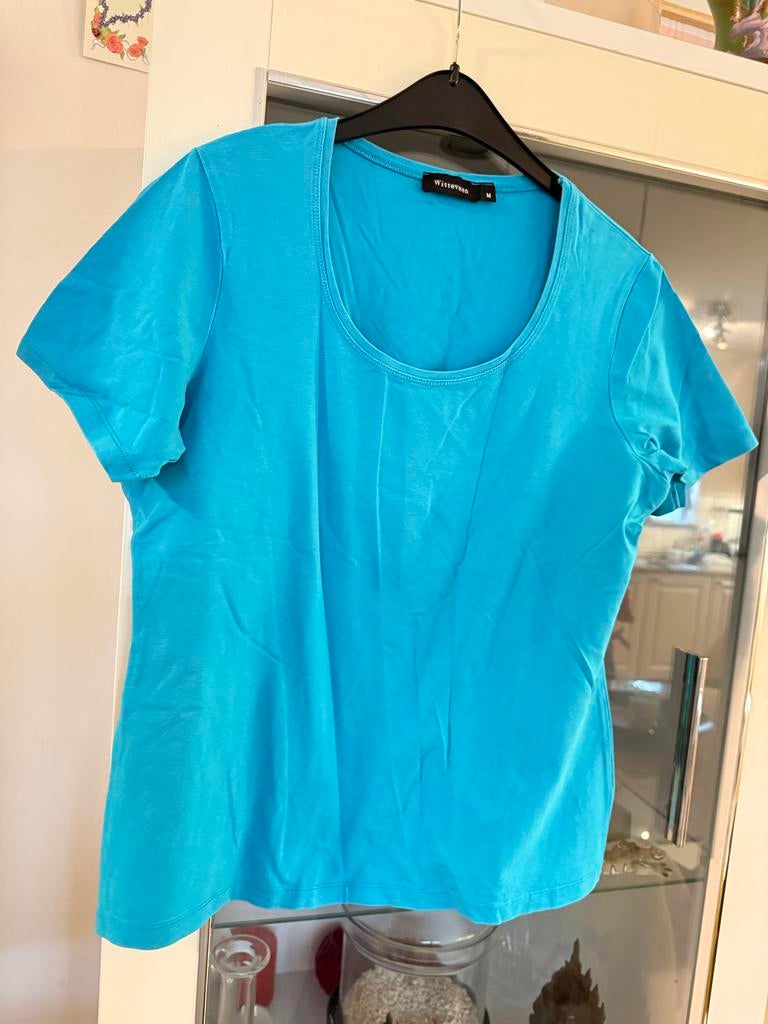 Witteveen T-shirt maat M turqoise, Kleding | Dames, T-shirts, Maat 38/40 (M), Blauw, Ophalen of Verzenden, Zo goed als nieuw