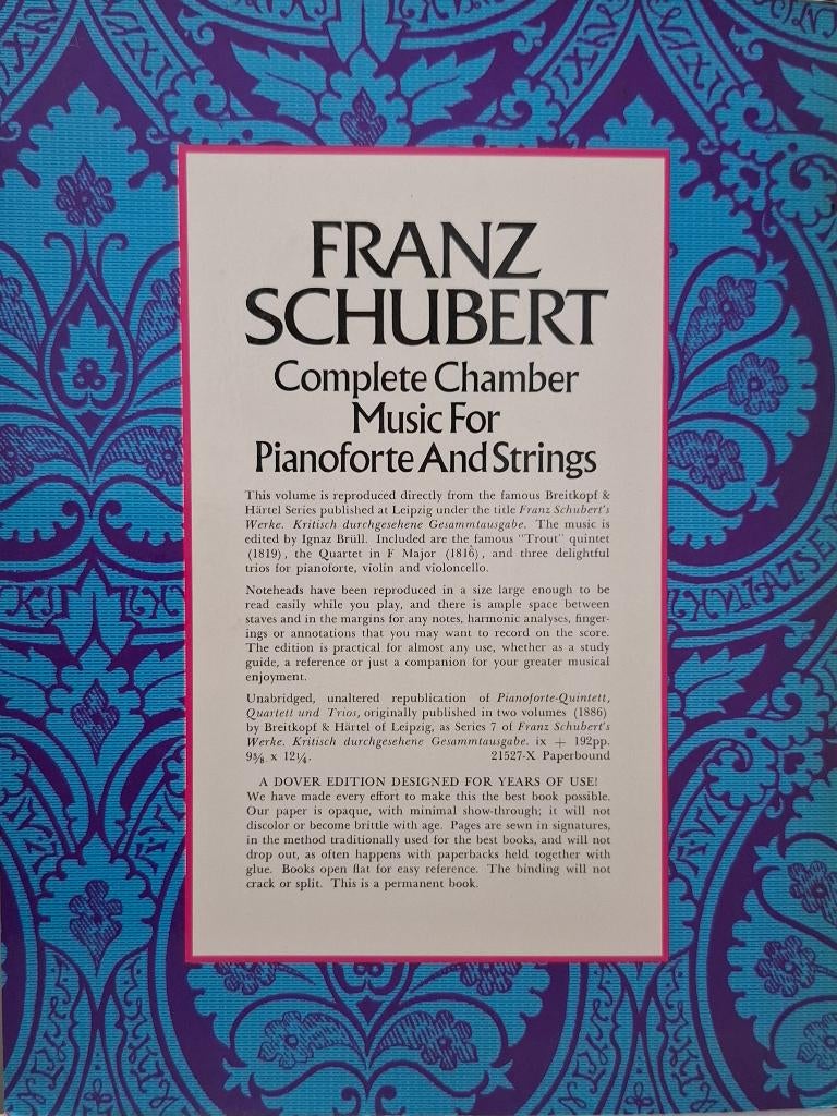 Franz SCHUBERT Complete chamber music Pianoforte Strings, Ophalen of Verzenden, Artiest