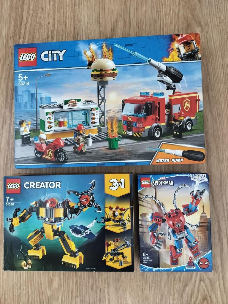 3x Lego Spiderman brandweer robot, Ophalen of Verzenden, Zo goed als nieuw, Lego
