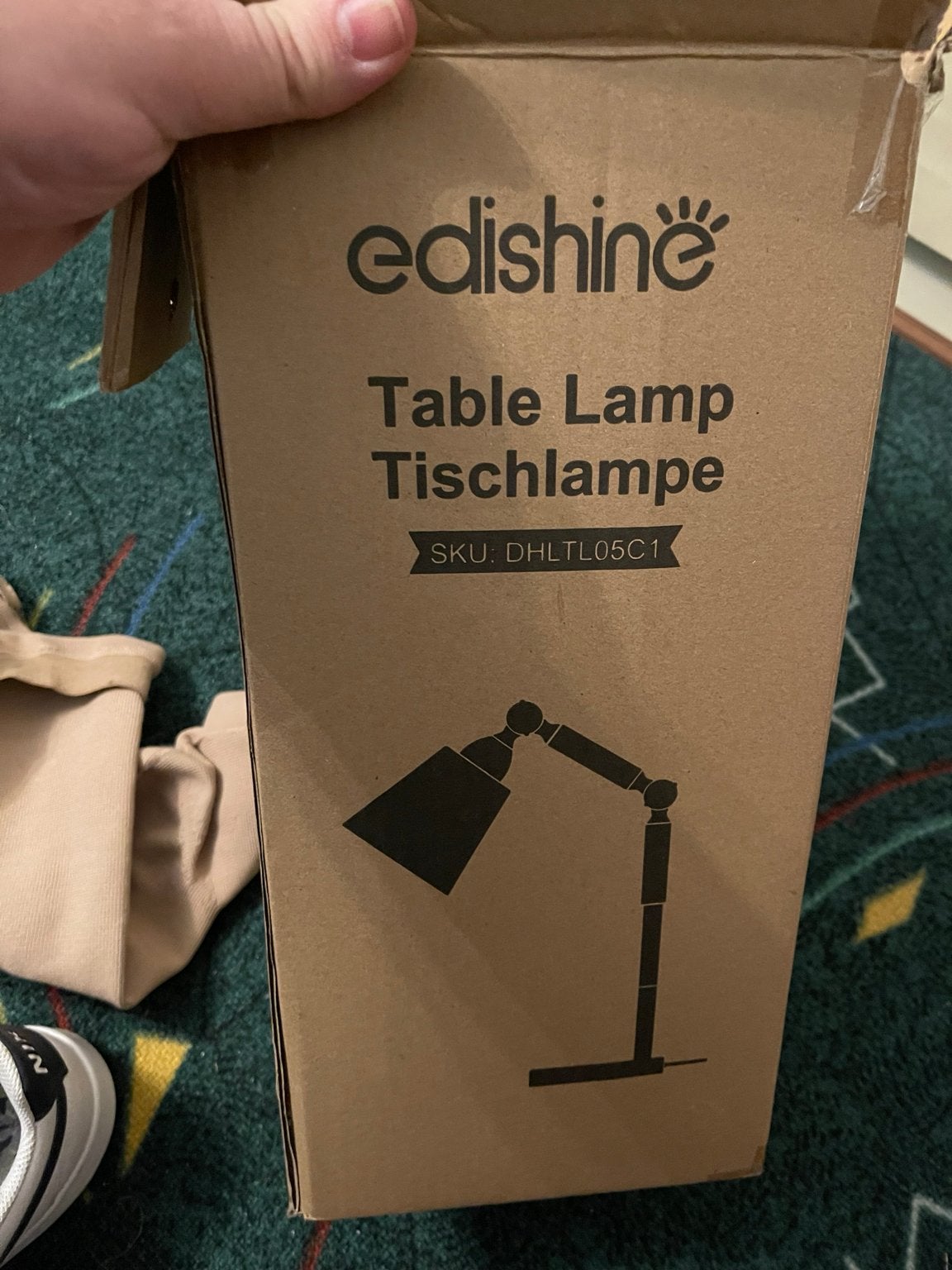 EDISHINE Tafellamp Verstelbaar Houtlook Wit Bureaulamp, Bureaulamp, Verstelbaar, Overige merken, Nieuw