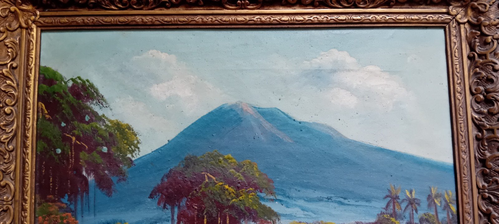 Indonesisch schilderij 'Mooi Indië' – S. Wenie (Solo Java ), Antiek en Kunst, Ophalen of Verzenden