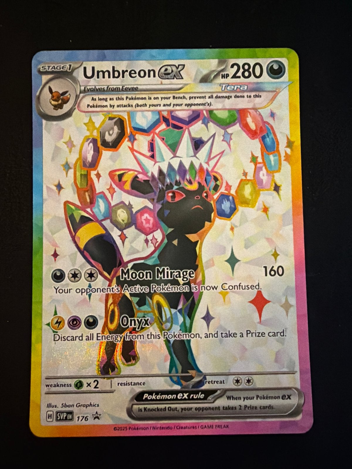 Umbreon EX Pokémon Kaart - Full Art Shiny, Hobby en Vrije tijd, Verzamelkaartspellen | Pokémon, Ophalen of Verzenden, Zo goed als nieuw