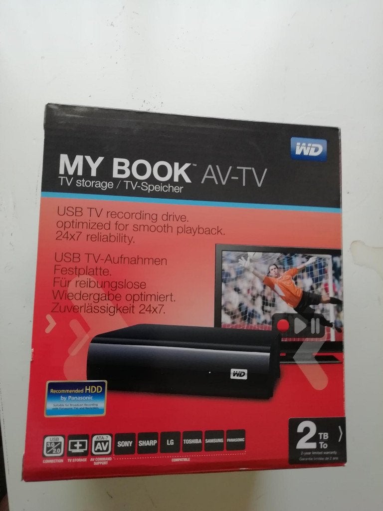 WD My Book AV-TV 2TB Externe HDD voor TV-opname, Computers en Software, Harde schijven, Ophalen, 2TB, Console, HDD