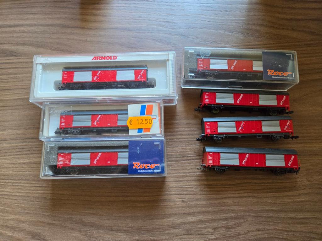 6x roco postwagen en 1x Arnold, Arnold, Gelijkstroom, Wagon, Ophalen of Verzenden
