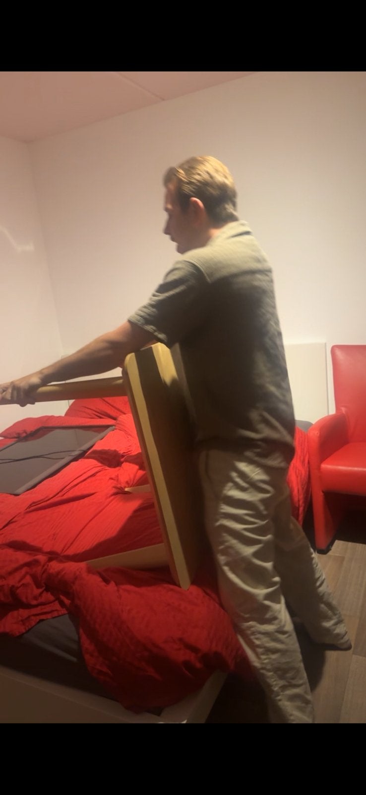 Houten bijzettafel/salontafel met afgeronde hoeken, Ophalen, Minder dan 45 cm, Minder dan 55 cm, Gebruikt