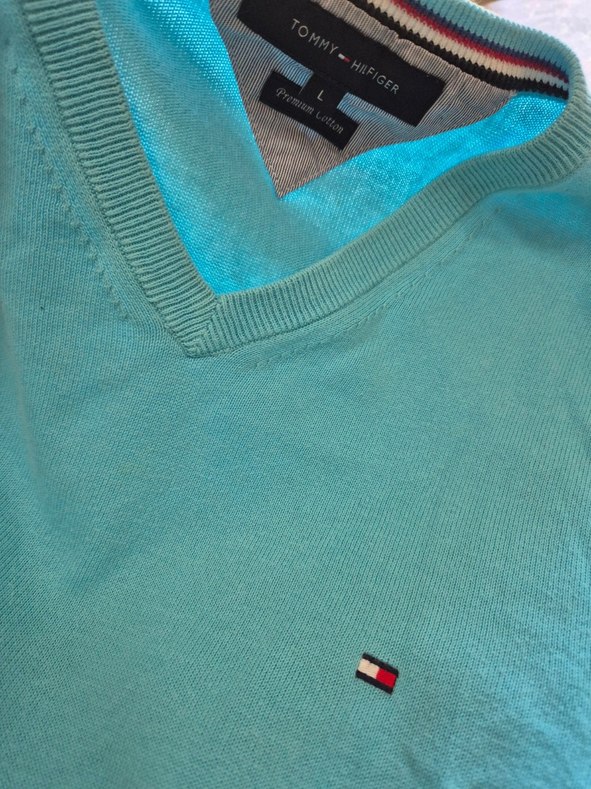 Tommy Hilfiger trui pullover Katoen maat L, Maat 52/54 (L), Blauw, ., Tommy Hilfiger