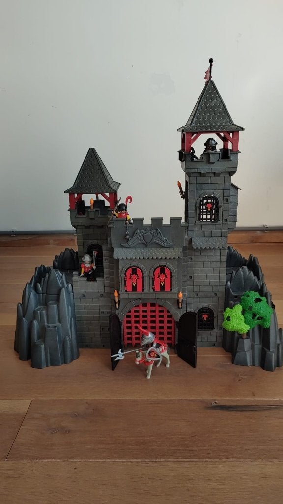 Playmobil Drakenkasteel (3269) + de uitbreiding (7759)., Gebruikt, Complete set, Ophalen of Verzenden, Kasteel/Fort