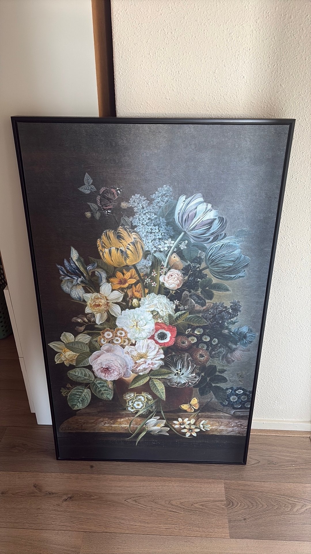 Groot schilderij stilleven met lijst, Ophalen, Zo goed als nieuw, Schilderij
