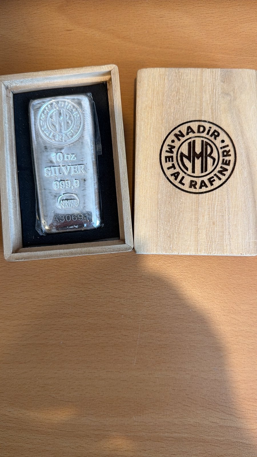 Prachtige 10 oz nadir baar in bewaarcase, Postzegels en Munten, Ophalen of Verzenden, Zilver