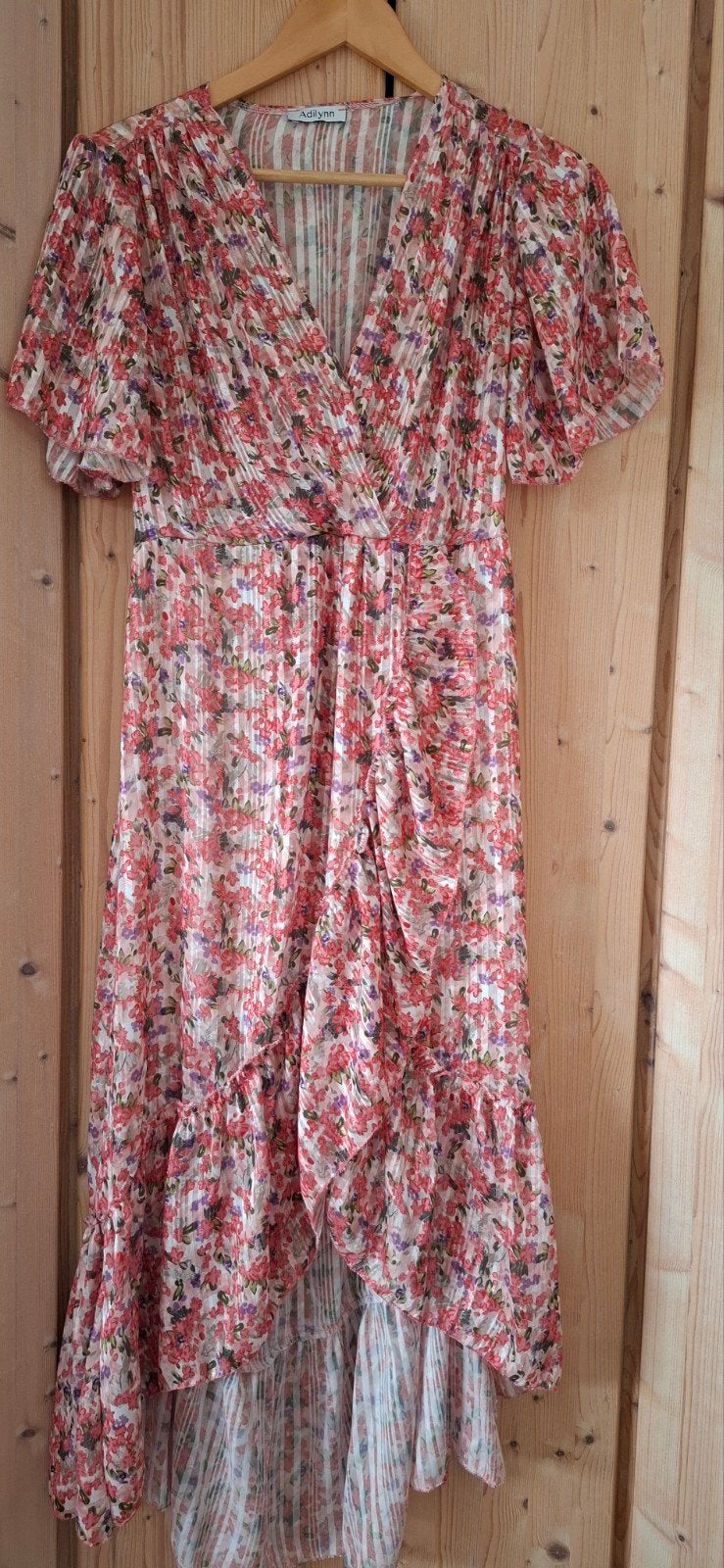 High - low jurk, rosé bloemetjes merk Adilynn,  maat S, Ophalen of Verzenden, Zo goed als nieuw, Roze, Maat 36 (S)