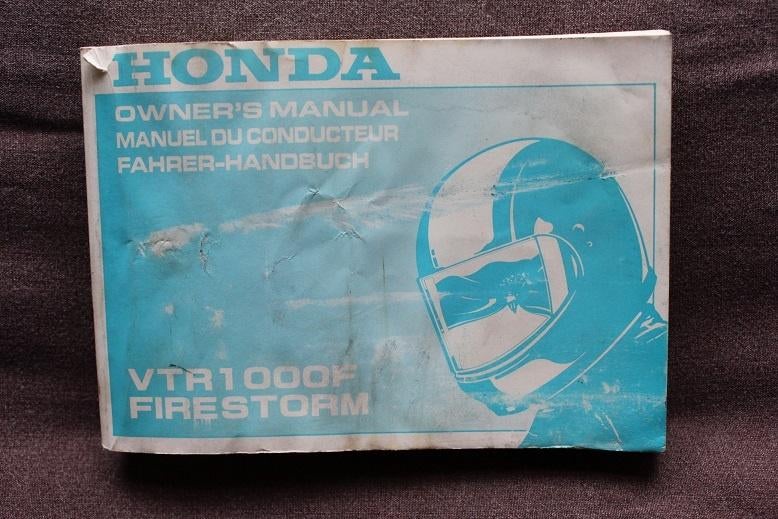 Honda VTR1000 F Firestorm 1996 motorcycle owner's manual VTR, Motoren, Ophalen of Verzenden, Honda
