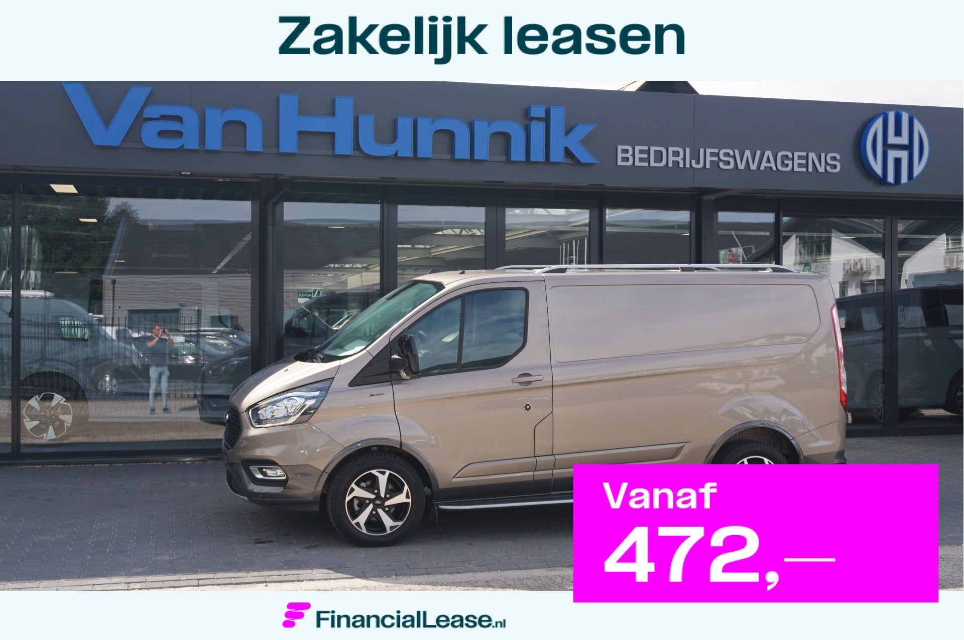 Ford Transit Custom 300S Active 130PK BPM VRIJ! Airco, Cruis, Voorwielaandrijving, 15 km/l, 2500 kg, Beige