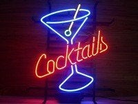 Cocktails glas neon en veel andere USA decoratie neons, Lichtbak of (neon) lamp, Nieuw, Ophalen of Verzenden, Info@americansaleshop.nl