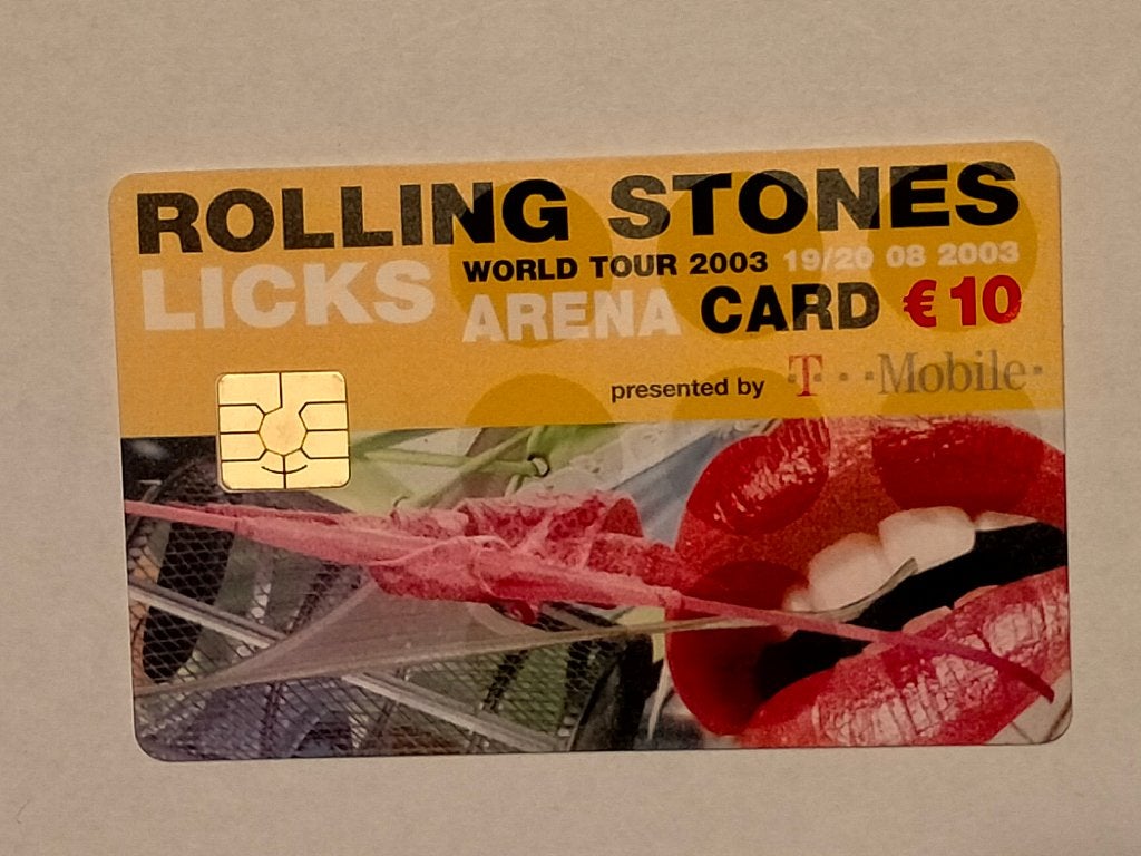 Rolling Stones Arena Card Licks World tour 2003 kaart, Verzenden, Gebruikt, Foto of Kaart