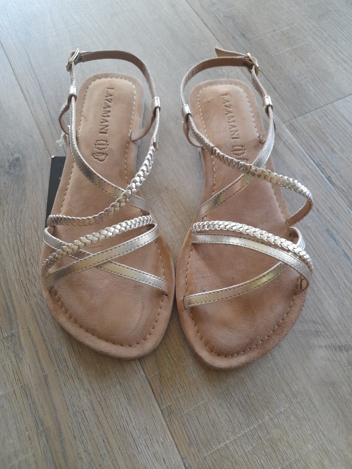 Nieuwe Lazamani sandalen goud maat 42, Overige kleuren, Lazamani, Nieuw, Sandalen of Muiltjes