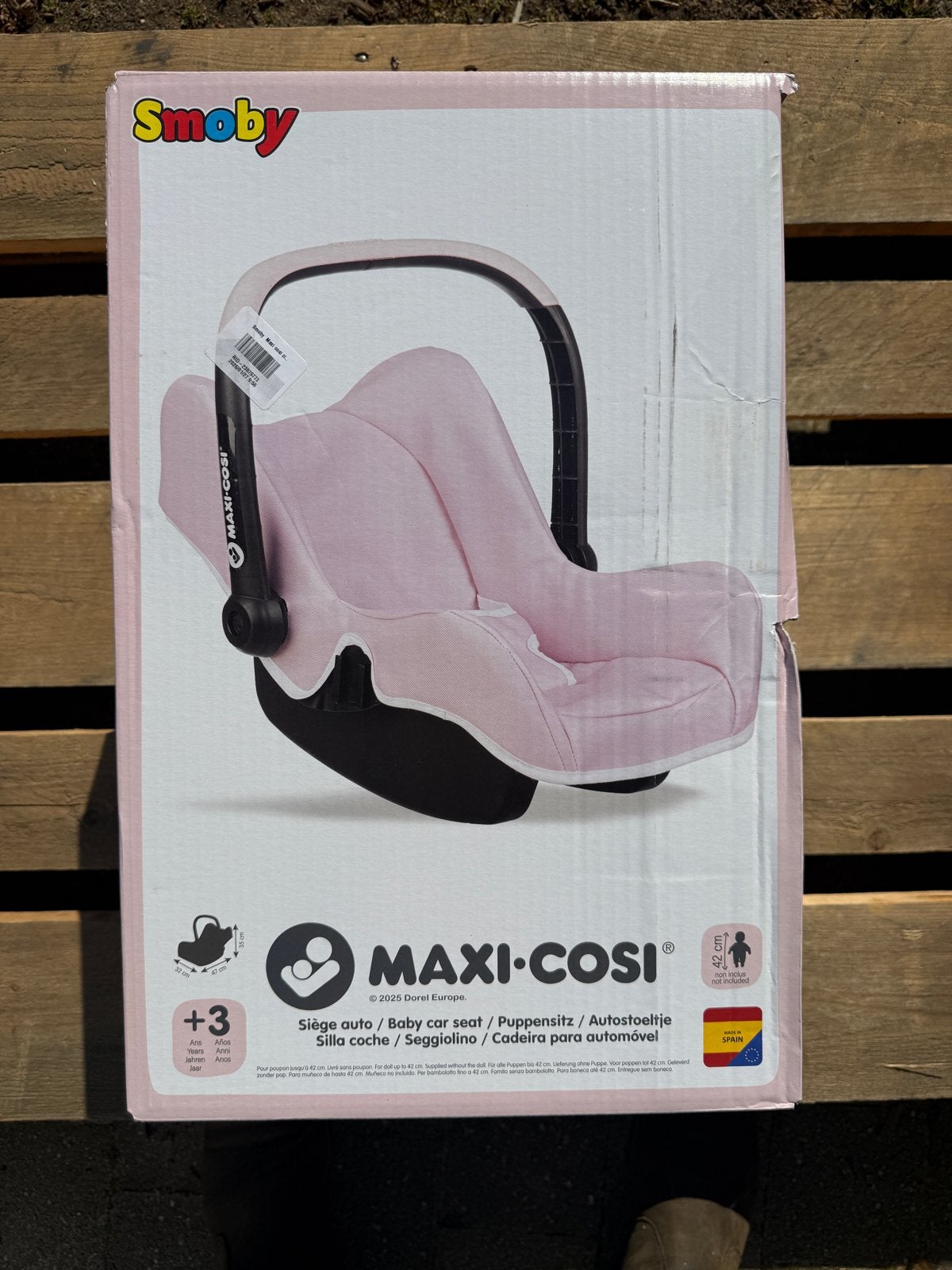 Smoby Maxi-Cosi Autostoeltje Roze voor Kinderen, 0 t/m 10 kg, Autogordel, ., Smoby
