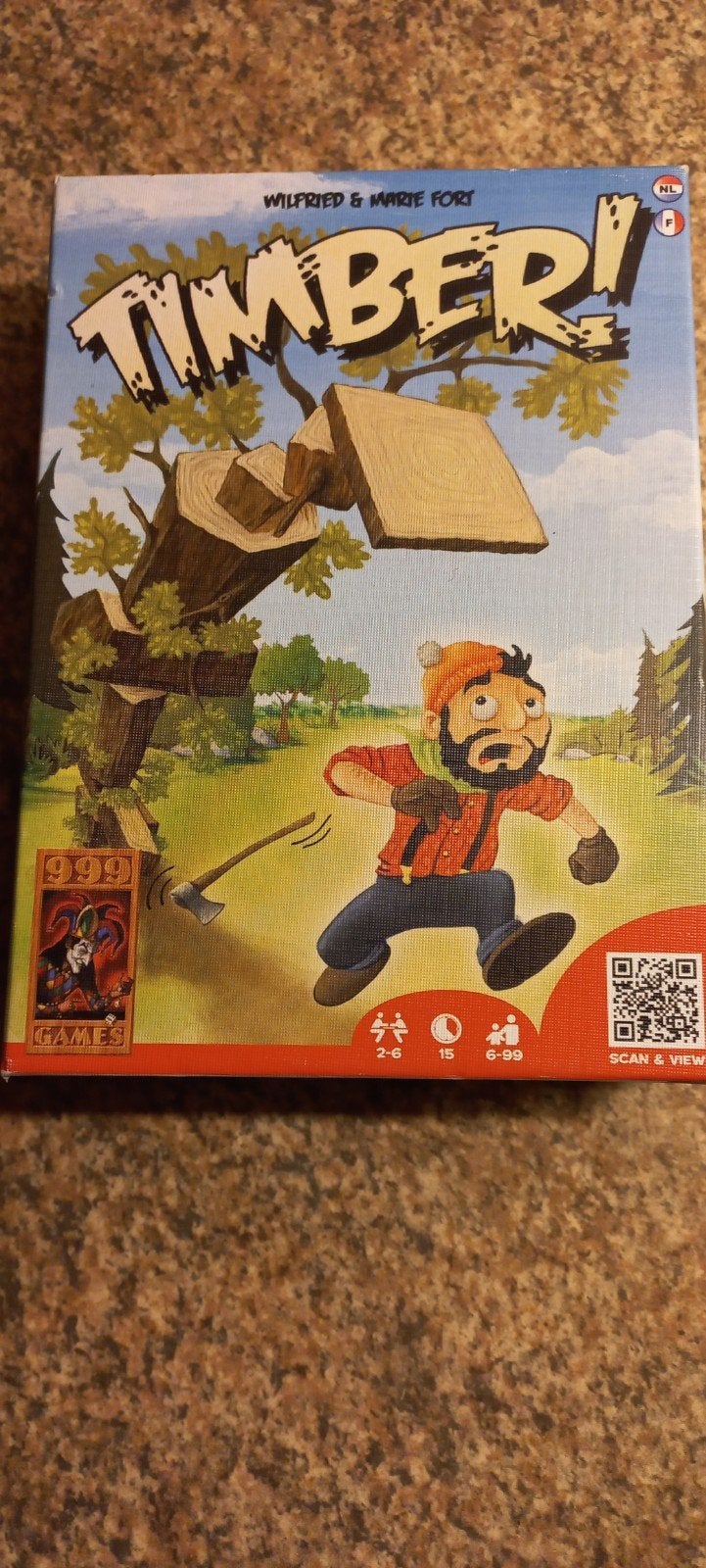 Timber! Bordspel - 999 Games - Nieuwstaat, Hobby en Vrije tijd, Een of twee spelers, Ophalen of Verzenden, Zo goed als nieuw, 999 Games