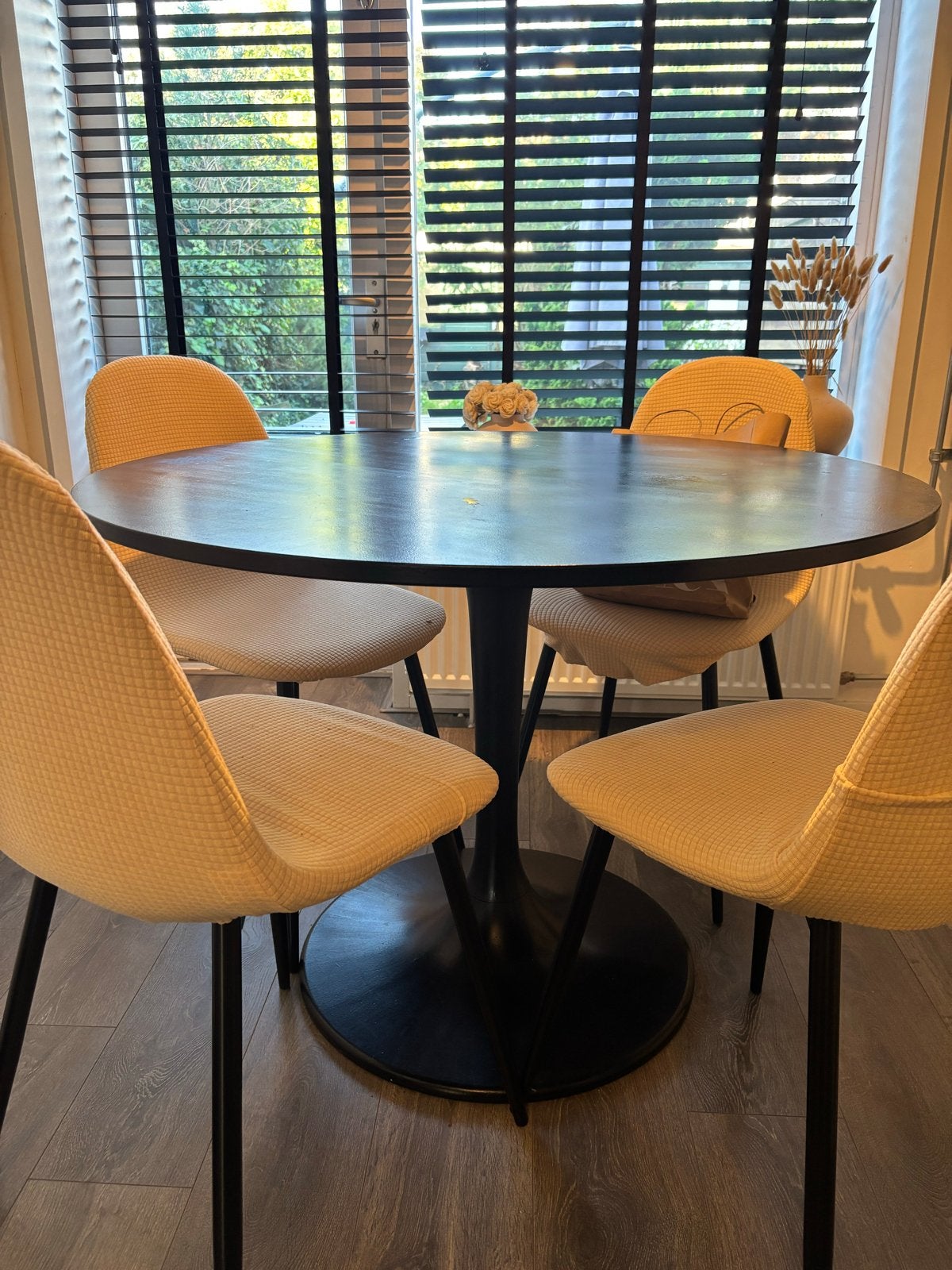 Ikea Docksta tafel - 103 cm - Zwart (overgeschilderd), Ophalen, Overige materialen, Gebruikt, 100 tot 150 cm