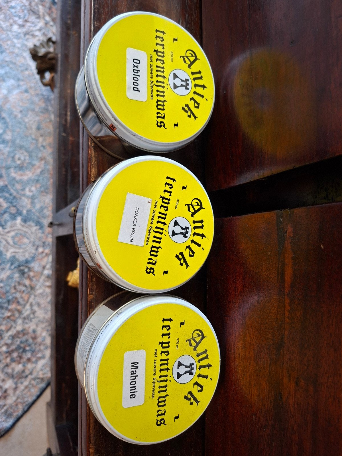 3 blikken Antiek terpentijnwas (nieuw), Ophalen of Verzenden