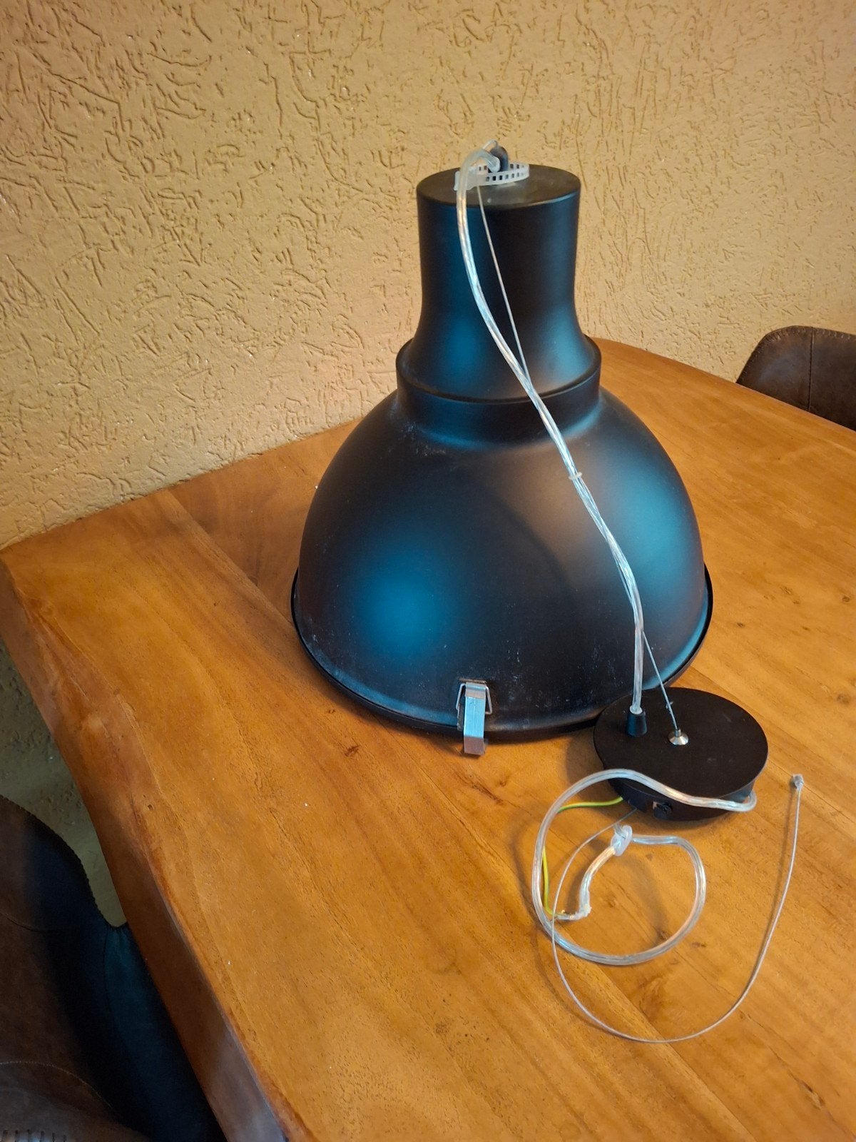 Zwarte industriële hanglamp - Gebruikt, Ophalen, Gebruikt, Overige fittingen, Metaal