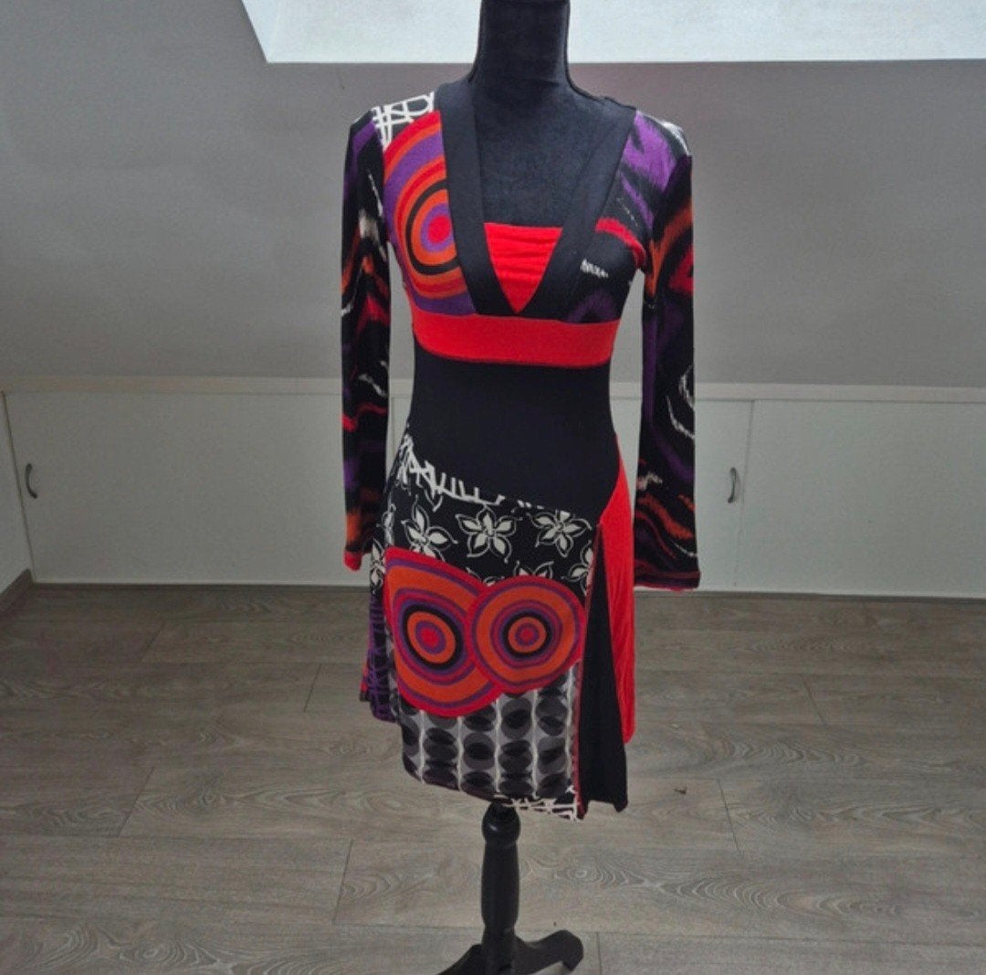kleurrijk jurkje. maat 36, Kleding | Dames, Verzenden, Zwart, Promod, Zo goed als nieuw
