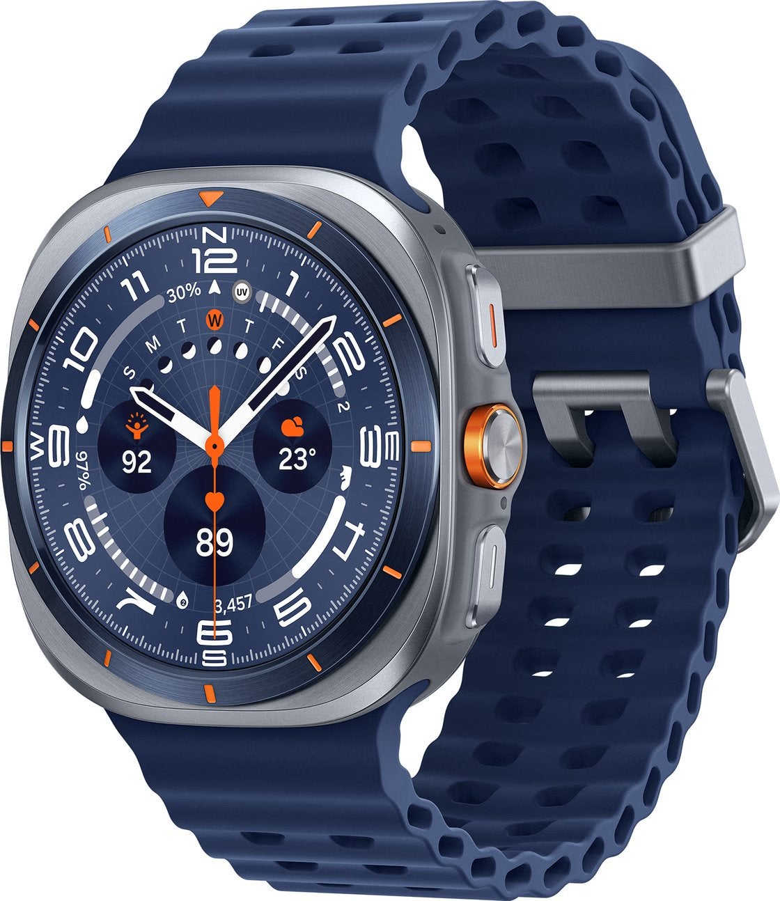 Samsung watch ultra 47mm blauw, Sieraden, Tassen en Uiterlijk, Smartwatches, Ophalen, Zo goed als nieuw, Blauw, Android