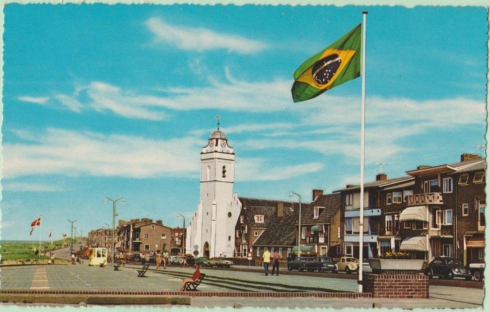 Katwijk aan zee. Boulevard - Oude kerk 1971, Ophalen, 1960 tot 1980, Gelopen, Zuid-Holland