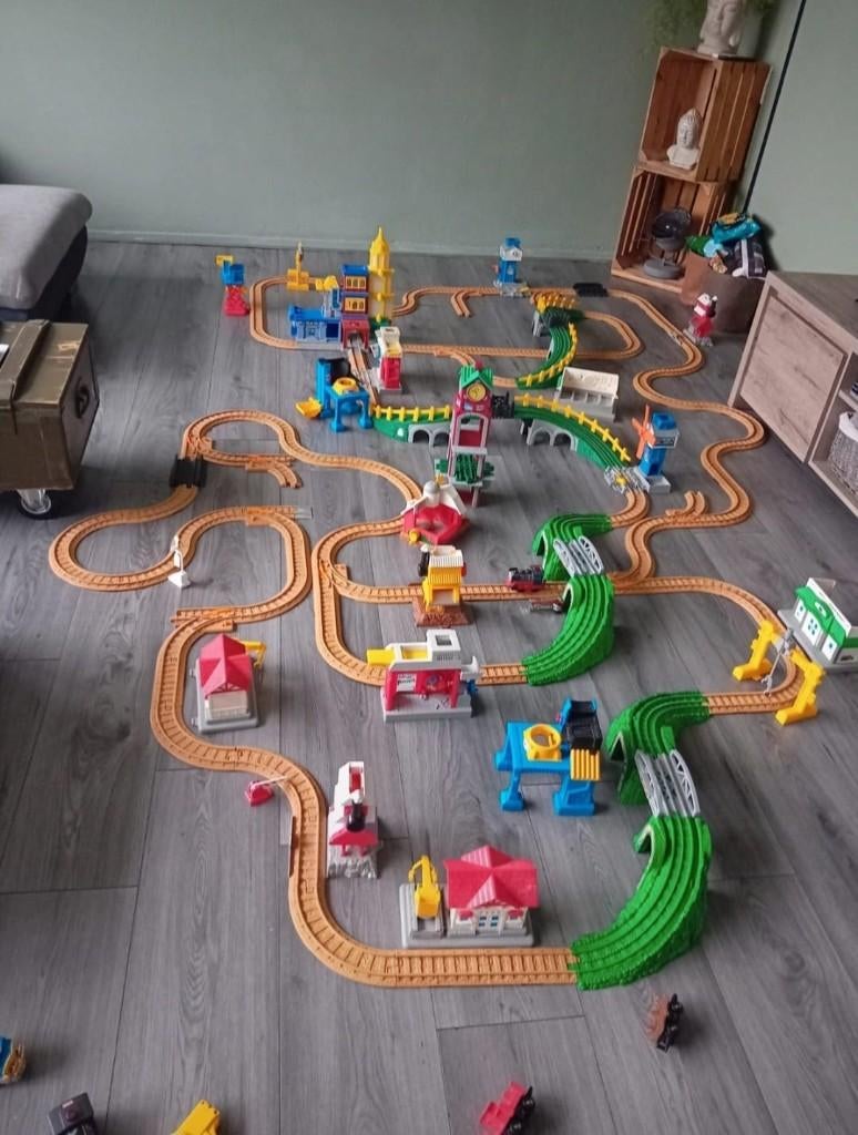 geotrax fischerprice grote treinset, Kinderen en Baby's, Speelgoed | Fisher-Price, Ophalen, Zo goed als nieuw, Speelset